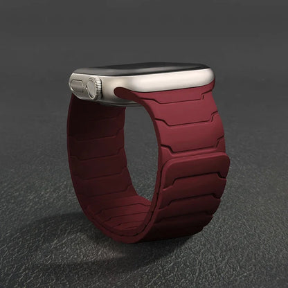 Magnetic Silicone Strap for Apple Watch – Adjustable Band (38–49mm, Ultra & Series Compatible)