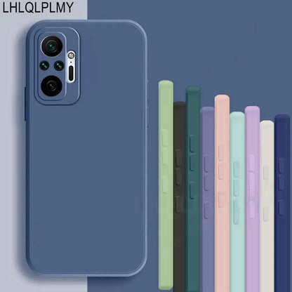 Square Liquid Silicone Soft Case For Xiaomi Redmi Note 10 5G 9 8 7 Pro 8T 9T 9S 10S 6 6A 8A 9A 9C Nfc Full Protection Cover
