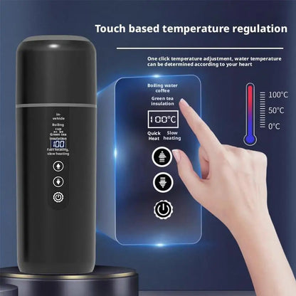 Portable Car Heating Cup 500ML – Smart Electric Travel Kettle with OLED Display
