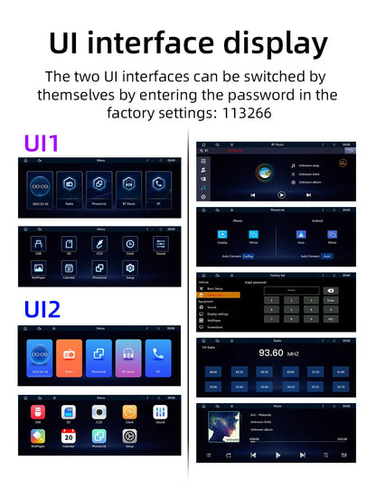 BQCC 10.26” Wireless CarPlay Screen – Portable Car Display with Rear Camera & Android Auto