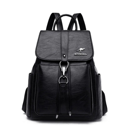 Luxury Soft Leather Women’s Backpack – Fashion School & Shoulder Bag for Girls