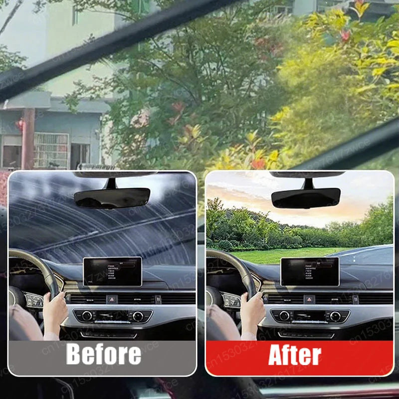Car Glass Polish & Coating Kit – Windshield Oil Film Remover & Hydrophobic Rain Repellent