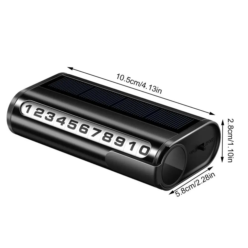 LED Solar Parking Phone Number Card – Luminous 3 Colors (Universal Car)