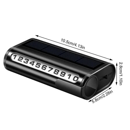 LED Solar Parking Phone Number Card – Luminous 3 Colors (Universal Car)