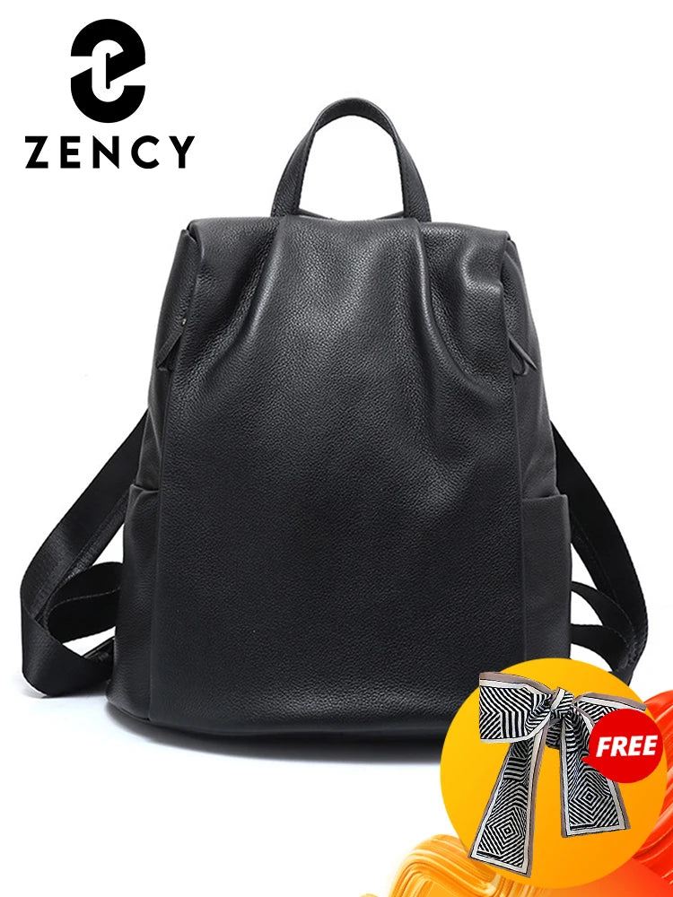 Zency Anti-Theft Genuine Leather Women’s Laptop Backpack