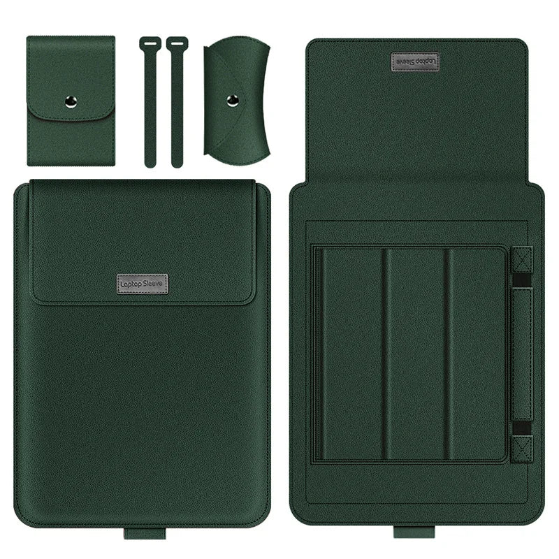 for Samsung Galaxy Book 4 5 Pro 360 Laptop Bag Flip Sleeve Stand Cable Belt Charger Mouse Pouch PU Antiwater Notebook Carry Case