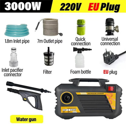 3000W High Pressure Washer – Portable Power Cleaner with Adjustable Water Pressure