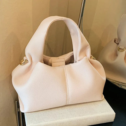 2026 Stylish Designer French Cloud Bag Niche Genuine Leather High-End Crossbody Dumpling Bag Versatile Handbag Shoulder Bag