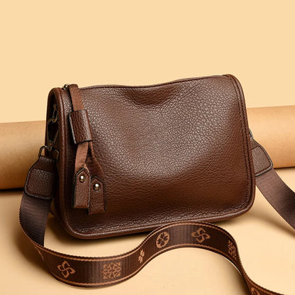 High Quality Genuine Leather Women’s Tote Bag – Soft Cowhide Shoulder & Crossbody Messenger Bag