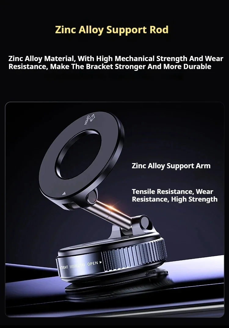 MagSafe Car Phone Holder – Magnetic Suction Cup Mount with 360° Rotation & Foldable Design