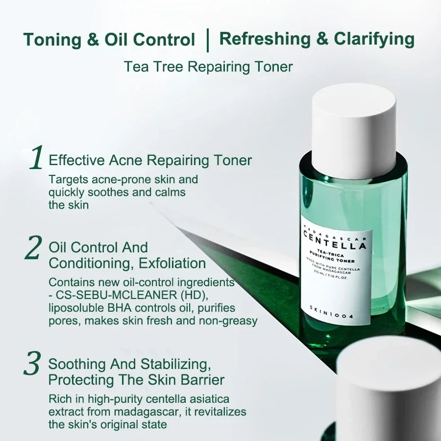 SKIN1004 Tea Tree & Centella Toner for Acne, Oil Control & Soothing, Madagascar Centella Asiatica, Korean Skincare，210ml