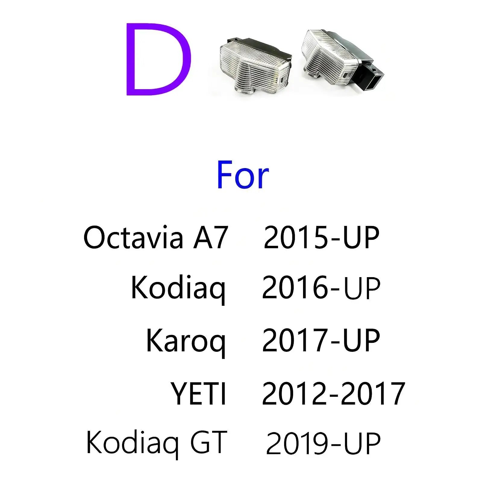 2Pcs Car LED Door Projector Light For Skoda Accessories 2004-2024 VRS Octavia 2 3 A5 A7 MK2 MK3 Superb 3V 3T B6 B8 Kodiaq Karoq