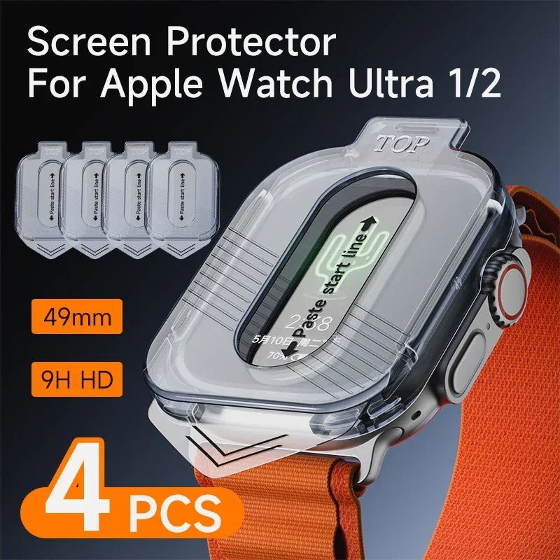1-5Pcs Tempered Glass For Apple Watch Ultra2 49mm Anti-Scratch Screen Protector for iWatch Seconds installation Protective Film