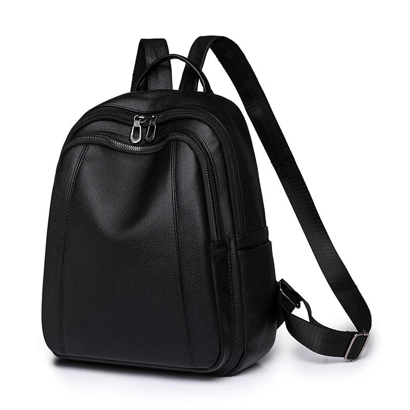 High Quality Vintage Leather Women’s Backpack – Large Capacity School & Travel Bag