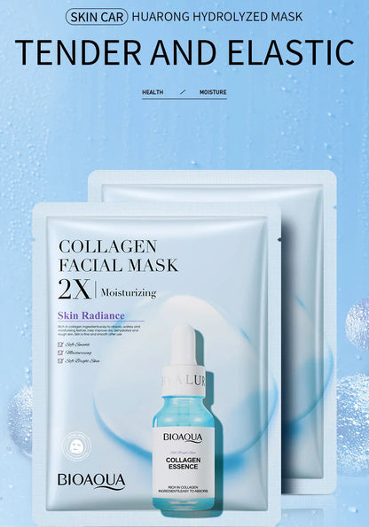 BIOAQUA Centella Collagen Face Mask (20pcs) – Hydrating & Refreshing Sheet Masks with Hyaluronic Acid