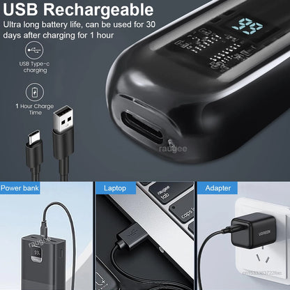 USB Rechargeable Nose & Ear Hair Trimmer – Mini Electric Grooming Shaver for Men