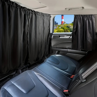 4PCS Car Privacy Curtain Set – Detachable Window Shades for Travel & Camping