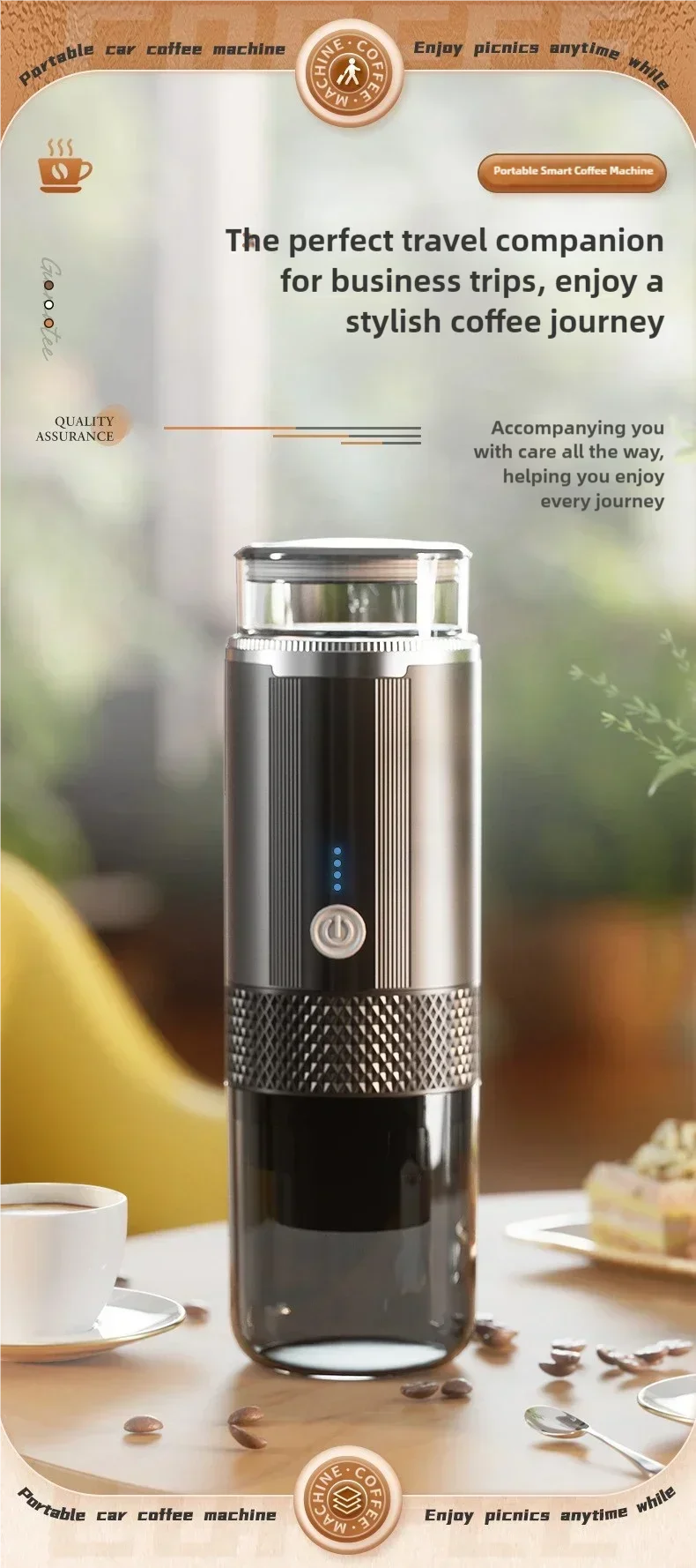 TINSOL Portable Coffee Maker Electric Capsule Grind Coffee Brewer is suitable for ground coffee and KCUP Capsule coffee capsules