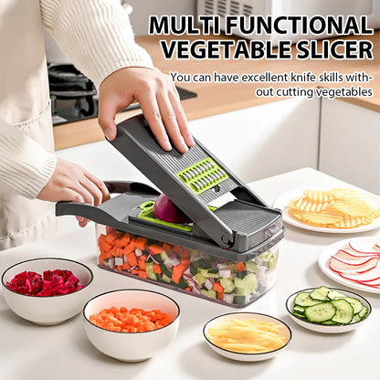 16-in-1 Vegetable Chopper & Slicer – Multifunction Food Cutter with Grater & Egg Separator