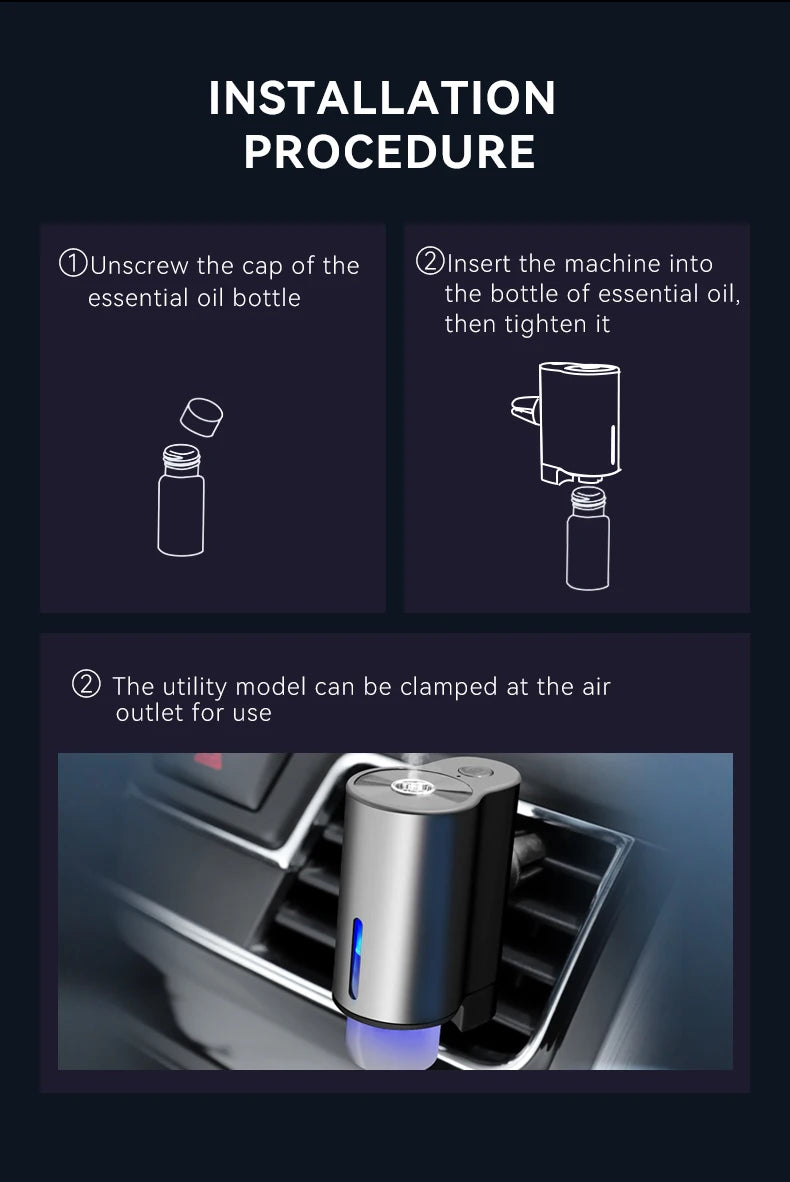 Smart Car Aromatherapy Diffuser (USB Rechargeable)