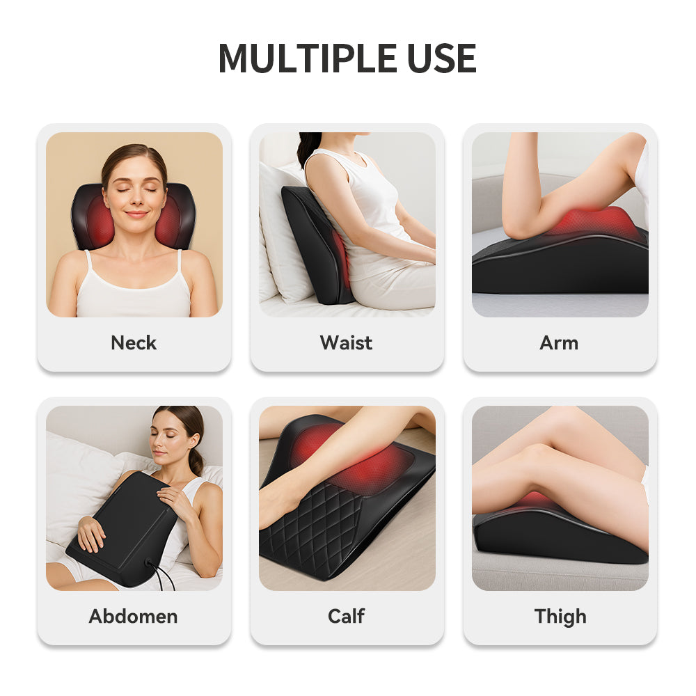 Shiatsu 3D Massage Pillow – Electric Neck, Back & Shoulder Massager with Heat