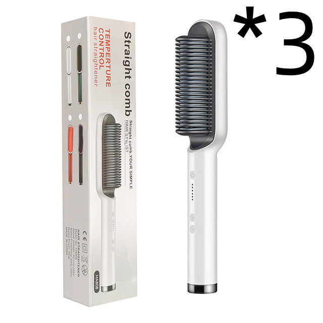 2-in-1 Hair Straightener & Curling Brush (Negative Ion)