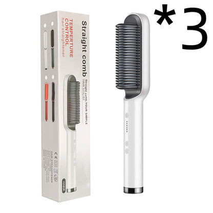 2-in-1 Hair Straightener & Curling Brush (Negative Ion)