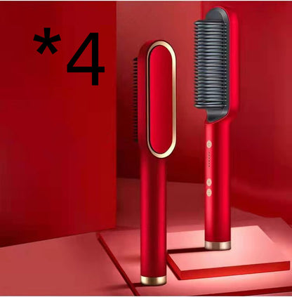 2-in-1 Hair Straightener & Curling Brush (Negative Ion)