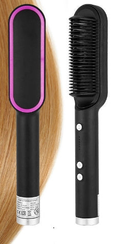 2-in-1 Hair Straightener & Curling Brush (Negative Ion)