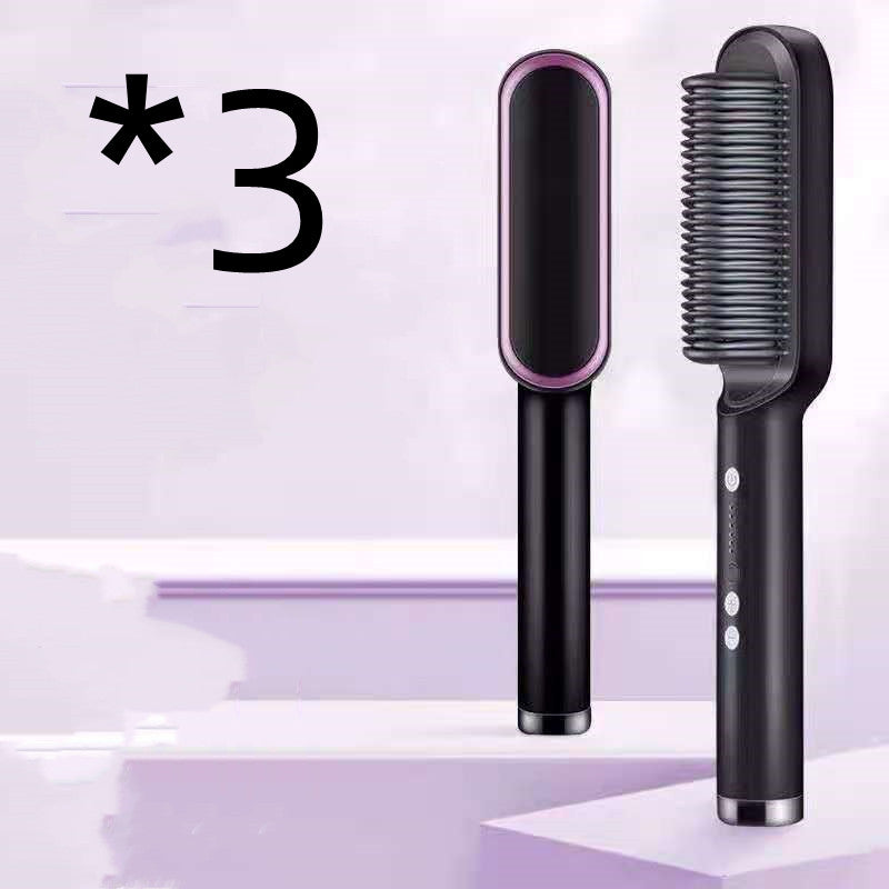 2-in-1 Hair Straightener & Curling Brush (Negative Ion)