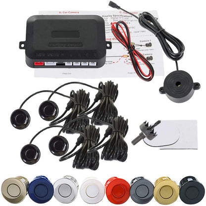 Car Parking Sensor Kit – LED Display with Buzzer & 4 Probes (Reverse Assist System)