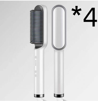 2-in-1 Hair Straightener & Curling Brush (Negative Ion)