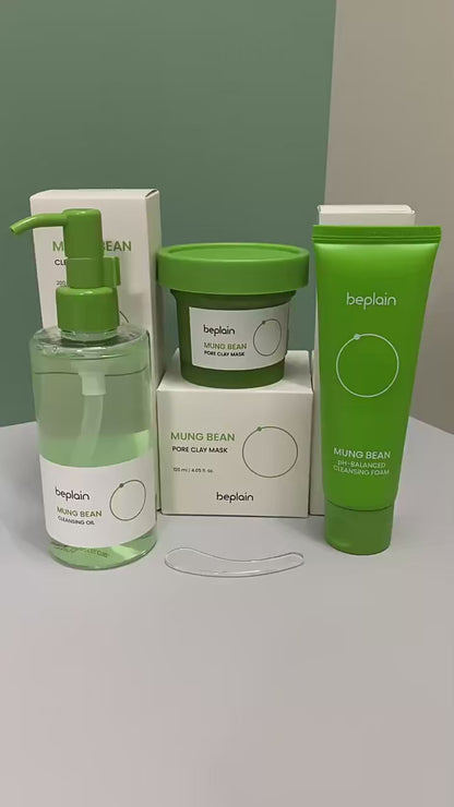 Korean Beplain Mung Bean Clay Mask & Cleansing Oil Set – Deep Clean Face Serum