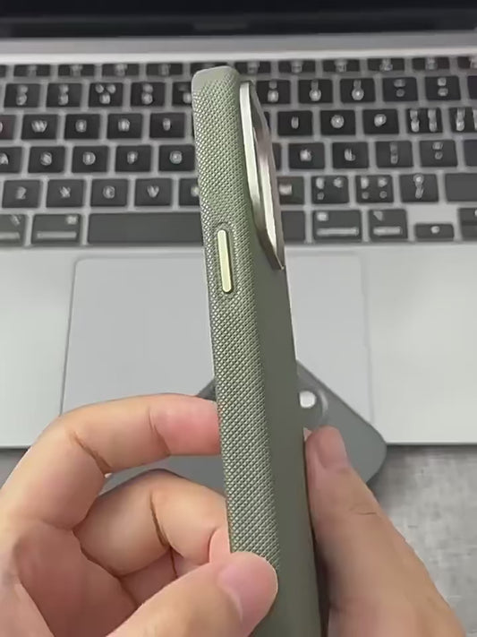 Luxury Alloy Lens Frame Leather Magnetic Case – MagSafe Compatible for iPhone 17/16/15/14/13 Pro Max