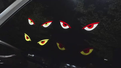 Cool DEMON EYE Ambient Light Solar Powered Breathing Neon Light Car Decoration Rear Windshield Atmosphere Lights Car Accessories