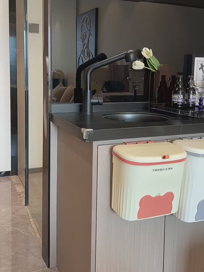 Wall Mounted Trash Can with Lid – 8.5/12L Kitchen & Bathroom Cabinet Bin