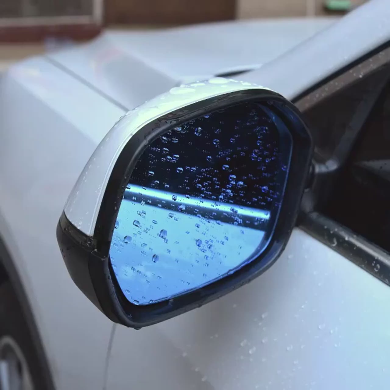 2PCS Universal Car Side Mirror Rain Visors – Carbon-Fiber Style Flexible Guards
